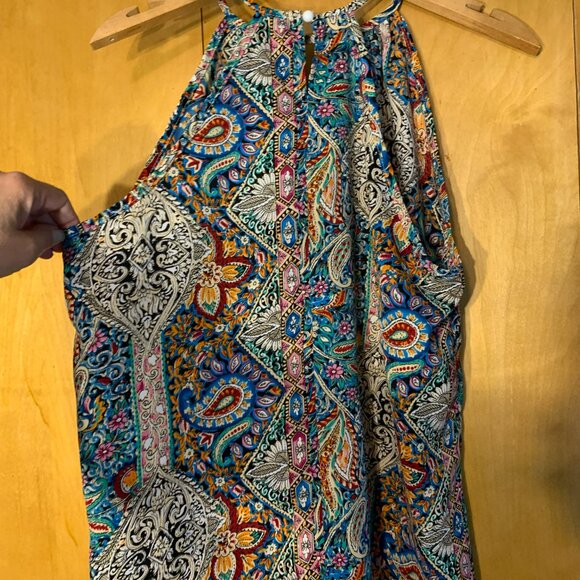 Clarm Qi Sang colorful graphic summer top, size Large - Picture 6 of 6